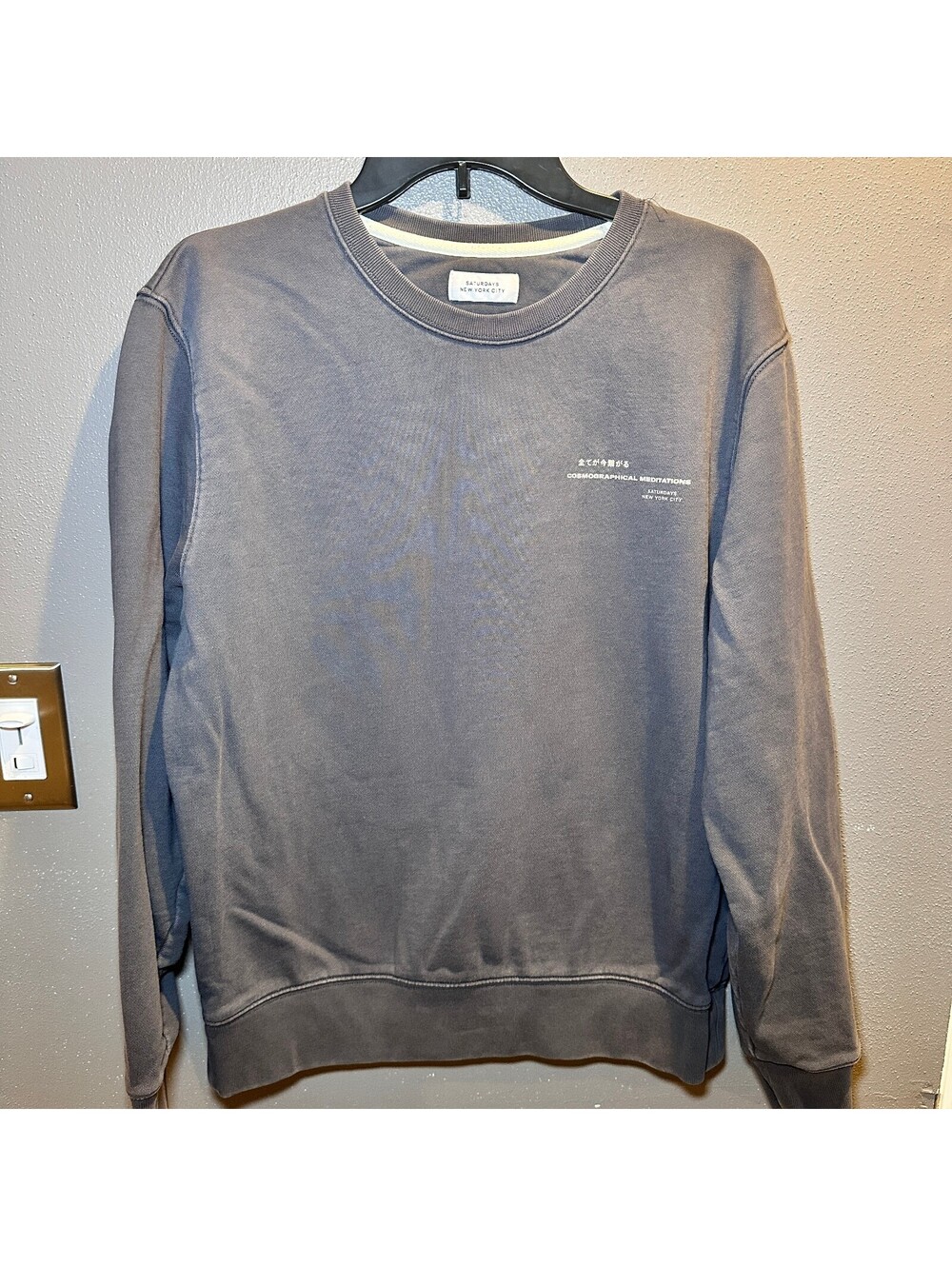 Saturdays NYC CosmoGraphical Meditations Graphic Sweatshirt in Charcoal Gray